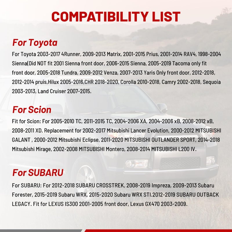 RED WOLF موصل سلك مكبر الصوت الأمامي للسيارة RED WOLF لسيارات تويوتا سايون 2000-2019، كامري 4رانر، سوبارو 2012-2019، 2 قطعة - Image 2